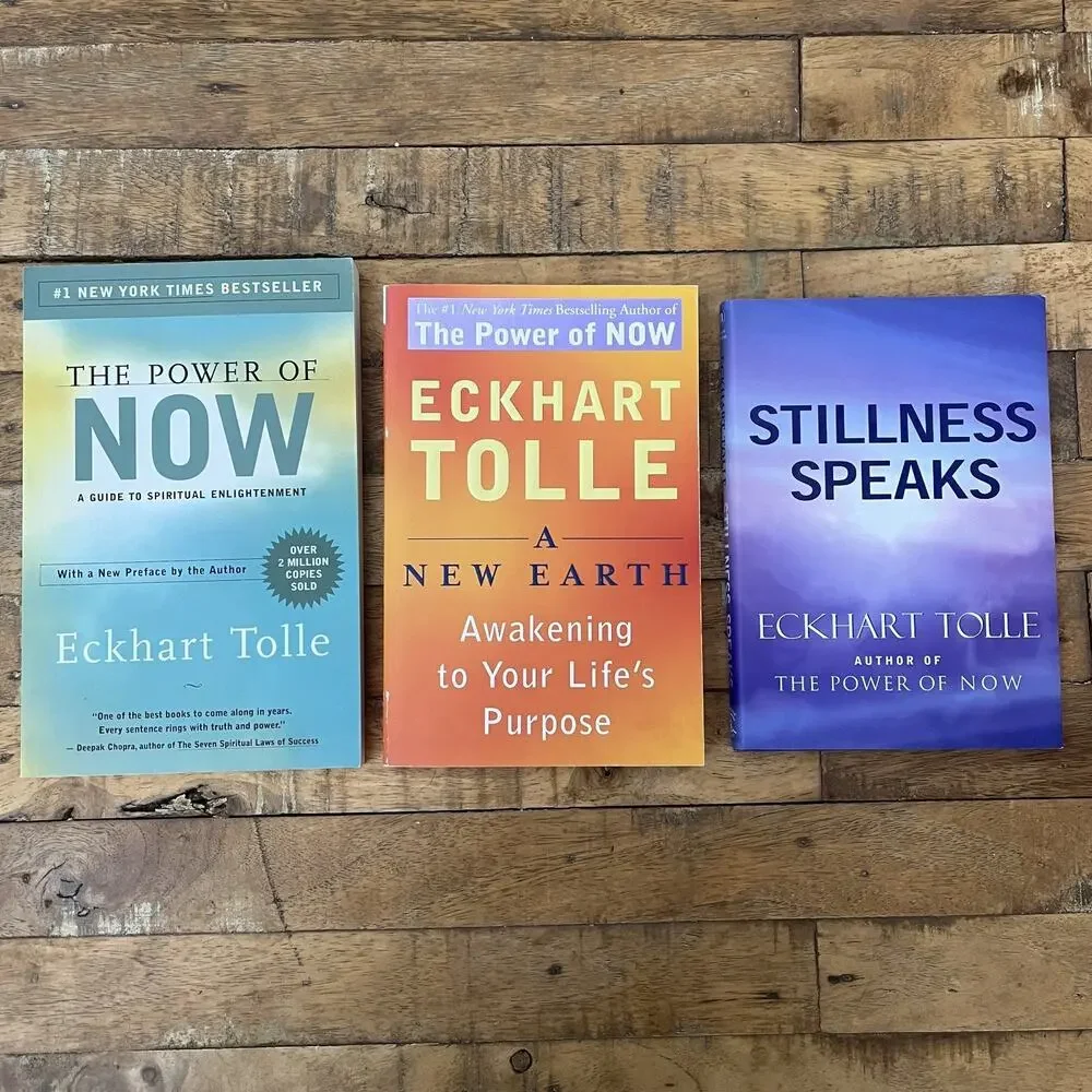 Eckhart Tolle 3 Book Lot Practicing Spiritual Self Help
